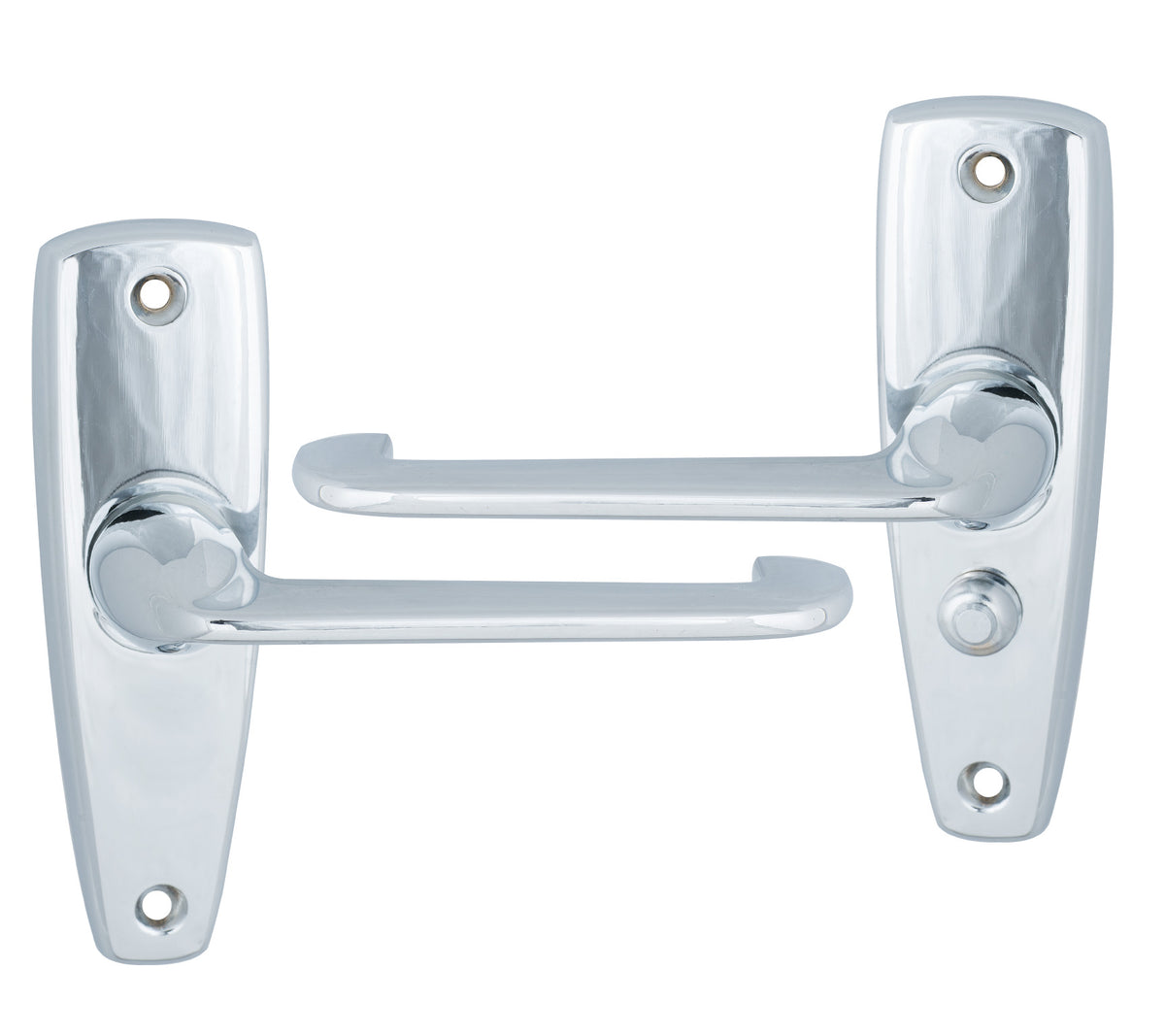 MILES NELSON DOOR HANDLES SELIM LATCH PASSAGE SET,LOCK ENTRANCE SET AND SNIB PRIVACY SET CHROME PLATE FINISH