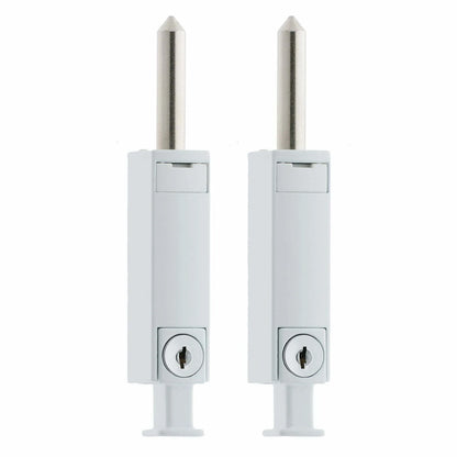 MILES NELSON ENTRANCE DOOR SECURITY PATIO BOLT 1 PK & 2 PK -  BLACK,WHITE AND & SATIN CHROME
