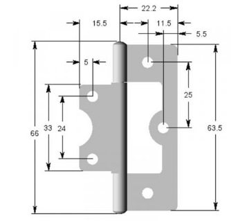 Lohala Hinge Steel Fast Fix 63mm Bronze (3000 2 1/2")