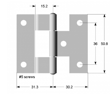 Lohala Hinge Steel Overlay 45mm (1000) & 50mm (2000) - Bronze