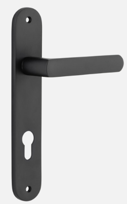 Iver Osaka Door Lever 12864 Oval Backplate Matt Black - Passage ,Privacy & Entrance
