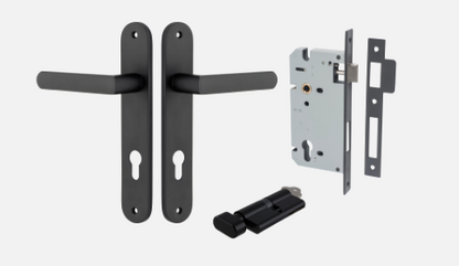 Iver Osaka Door Lever 12864 Oval Backplate Matt Black - Passage ,Privacy & Entrance