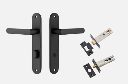 Iver Osaka Door Lever 12864 Oval Backplate Matt Black - Passage ,Privacy & Entrance