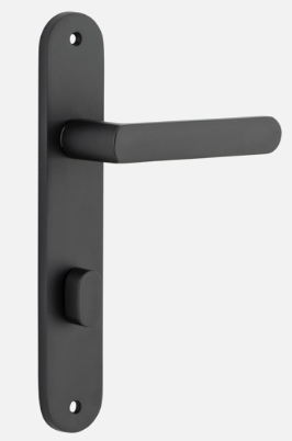 Iver Osaka Door Lever 12864 Oval Backplate Matt Black - Passage ,Privacy & Entrance