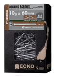 Ecko Decking Screws Cylindrical Head 316Stainless Steel 10G -60,65,75mm Pack of 250
