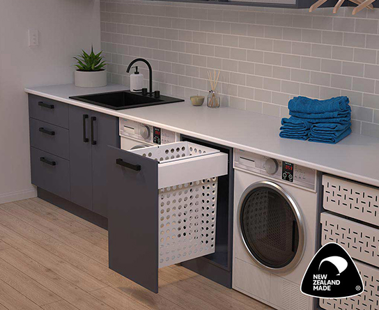 Tanova NZ Simplex Plus Soft Close Laundry - 400mm and 450mm Cabinet  - 1 x 65Litre – White