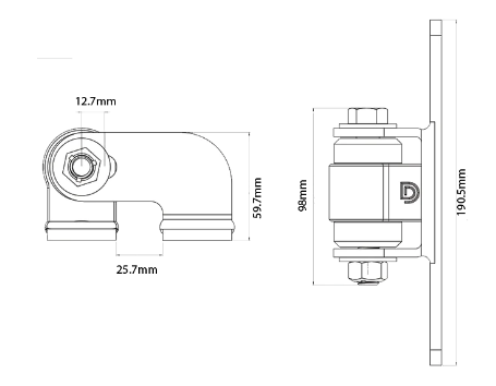 D&D Technologies DD TECH SHUTIT BADASS STEEL TO STEEL ,FACE MOUNT & ALUMINIUM HALF BOLT-ON HINGE