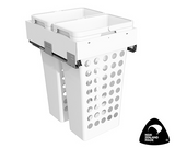 Tanova NZ Simplex Plus Soft Close Laundry - 450mm Cabinet - 2 x 36Litre Plastic Hamper – White & White & Blue