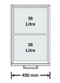 Tanova NZ Simplex Plus Soft Close Laundry - 450mm Cabinet - 2 x 36Litre Plastic Hamper – White & White & Blue