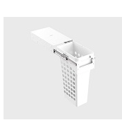 Tanova NZ Simplex Pull Out  Soft Close Laundry - 300mm, 450mm Cabinet - 1 x 36Litre Plastic Basket – White & White & Blue