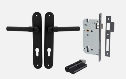 Iver Helsinki Door Lever 12900 Oval Backplate Matt Black - Passage ,Privacy & Entrance