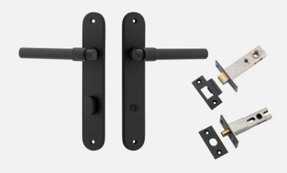 Iver Helsinki Door Lever 12900 Oval Backplate Matt Black - Passage ,Privacy & Entrance