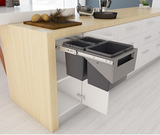 Tanova NZ Simplex Pull Out  Soft Close Kitchen Bin - 300mm and 350mm Cabinet Behind Door Handle type  - 1 x 10L 1 x 6Litre ,1 x 12L 1 x 8Litre , 1 x 15L 1 x 6Litre ,1 x 18L 1 x 8Litre & 1 x 15L 2 x 6Litre – Grey