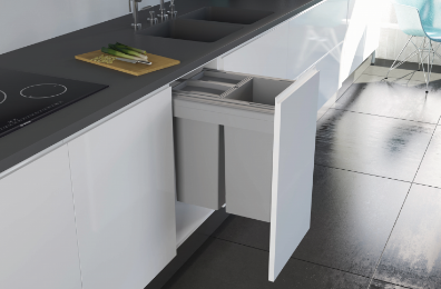 Sige Italian Concept 560 Series Cabinet Width 400mm ,Height 298mm and 463mm ,Capacity ( 8+17 litres and 8 + 29 litres ) Bins+16mm Adaptors Finish Light Grey & Orion Grey