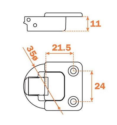 Salice Bifold Cupboard Hinges  and Block 2 part