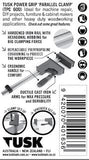 Tusk Parallel Clamps Heavy Duty 90mm- 2 sizes 600mm and 1200mm 600kg