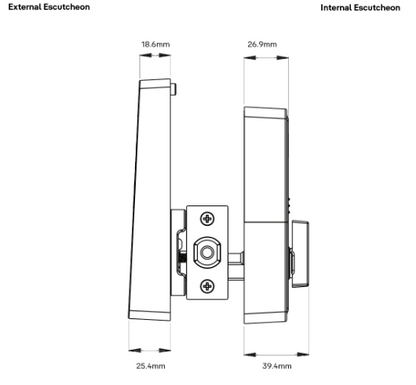 YALE LIBI KEYED DIGITAL DEADBOLT MATT BLACK & SATIN NICKEL
