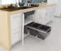Tanova Simplex Base Mounted  Pull Out Kitchen Bin 350mm Cab - 2x15L Bins - Base Mounted - 282Hx515D