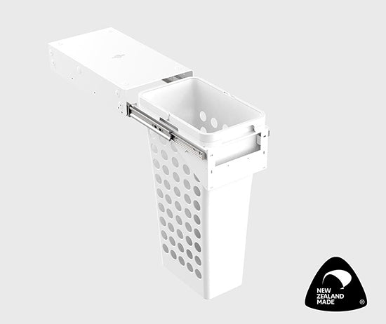 Tanova Simplex Pull Out Soft Close Laundry Basket 300mm Cabinet 1x36L Plastic Hamper White