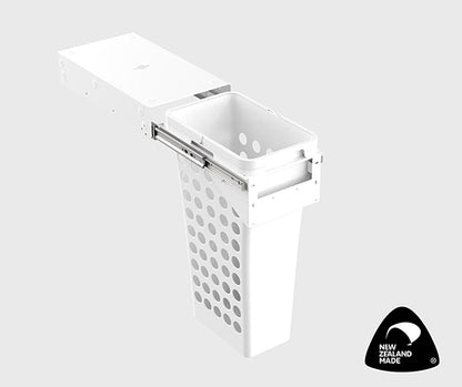 Tanova Simplex Pull Out Soft Close Laundry Basket 300mm Cabinet 1x36L Plastic Hamper White