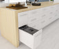 Tanova Pull Out Kitchen Bin 300mm Cab - Drawer Insert Frame & Buckets White and Charcoal