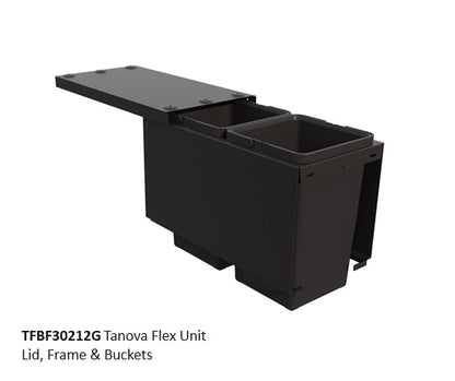 Tanova FLEX Drawer Insert Systems for 300mm Cabinets - 2 Buckets   White and Umbra Grey