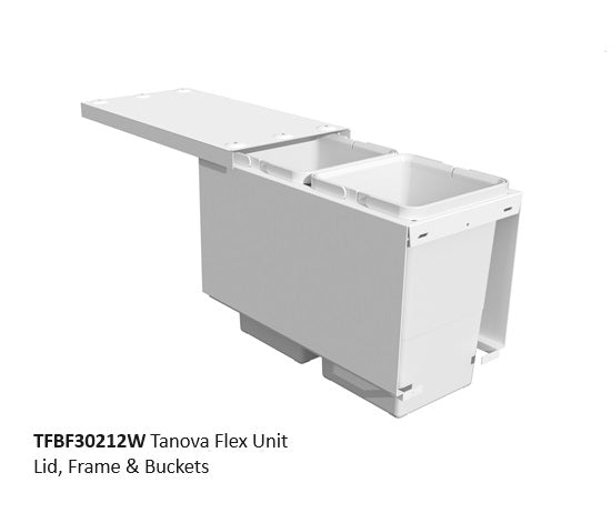 Tanova FLEX Drawer Insert Systems for 300mm Cabinets - 2 Buckets   White and Umbra Grey