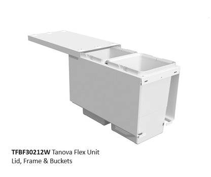 Tanova FLEX Drawer Insert Systems for 300mm Cabinets - 2 Buckets   White and Umbra Grey