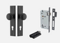 Iver Cambridge Door Knob 12946 Chamfered Backplate Matt Black - Passage ,Privacy & Entrance