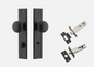 Iver Cambridge Door Knob 12946 Chamfered Backplate Matt Black - Passage ,Privacy & Entrance