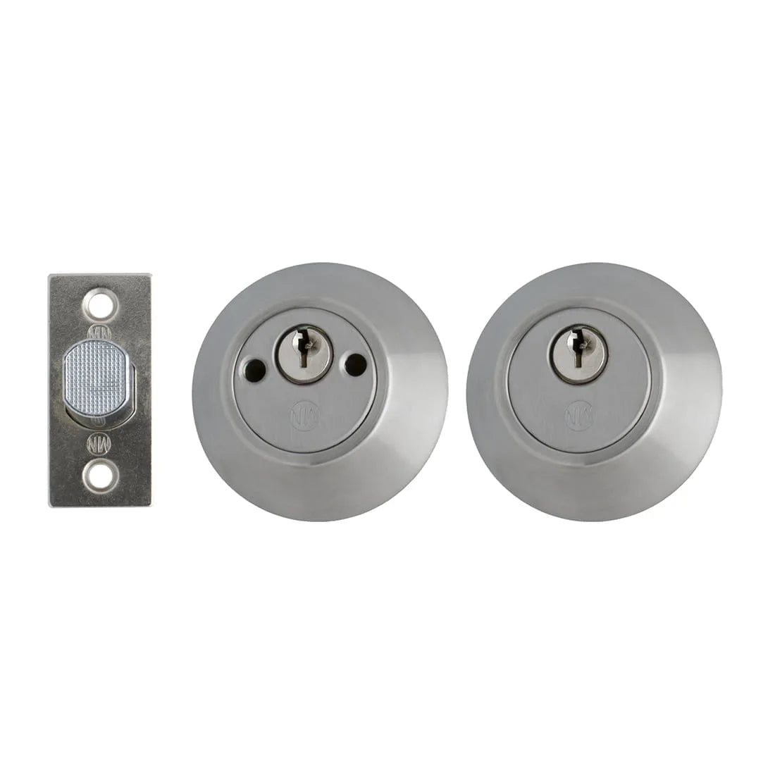 MILES NELSON DOOR HANDLES PRO SERIES SINGLE AND DOUBLE CYLINDER DEADBOLT SATIN NICKEL FINISH