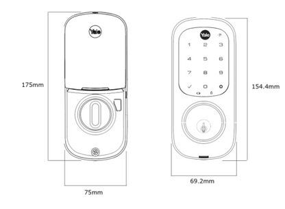 YALE ASSURE KEYED SMART-READY LOCK WITH APEX 143 x 300 ENTRANCE SET MATT BLACK & SATIN NICKEL