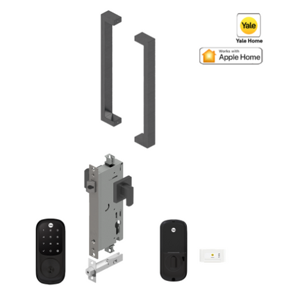 YALE ASSURE KEYED SMART-READY LOCK WITH APEX 143 x 300 ENTRANCE SET MATT BLACK & SATIN NICKEL