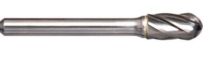 Trucut Heavy Duty Alpha 1/2" Cylindrical Ball Nose Carbide Burr Aluminium Cut - 1/4" Shank & 6" Long Series