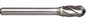 Trucut Heavy Duty Alpha 1/2" Cylindrical Ball Nose Carbide Burr Aluminium Cut - 1/4" Shank & 6" Long Series