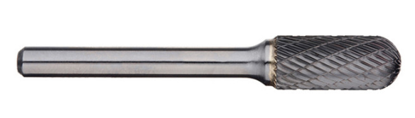 Trucut Heavy Duty Alpha 1/2" Cylindrical Ball Nose Carbide Burr Aluminium Cut - 1/4" Shank & 6" Long Series