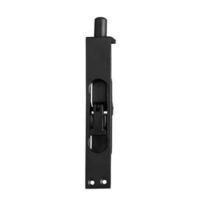 MILES NELSON ENTRANCE DOOR FLUSH BOLT 150MM SATIN CHROME & MATT BLACK FINISH ON SOLID BRASS