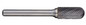 Trucut Heavy Duty Alpha 12.7mm Cylindrical Ball Nose Carbide Burr Aluminium Cut & Metric - 6mm Shank & 6" Long Series