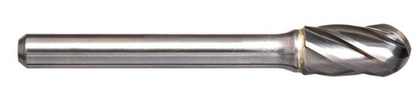 Trucut Heavy Duty Alpha 3/4" (1/4" Shank) & 19mm (6mm Shank )Cylindrical Ball Nose Carbide Burr Aluminium Cut