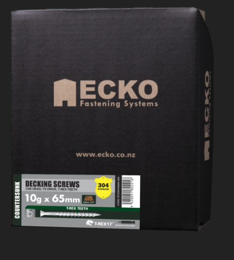 Ecko Decking Screws Countersunk (CSK) T-REX17 - 304Stainless Steel 10G -60,65,75 mm Pack of 1K
