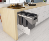 Tanova NZ Simplex Pull Out  Soft Close Kitchen Bin - Width 200mm ,300mm ,350mm and 400mm ,Behind Door Handle type Cabinet - 1 x 50Litre ,2 x 8Litre , 2 x 10Litre ,2 x 12Litre ,2 x 15Litre ,2 x 18Litre ,1 x 24Litre & 3 x 8Litre