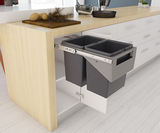 Tanova NZ Simplex Pull Out  Soft Close Kitchen Bin - Width 200mm ,300mm ,350mm and 400mm ,Behind Door Handle type Cabinet - 1 x 50Litre ,2 x 8Litre , 2 x 10Litre ,2 x 12Litre ,2 x 15Litre ,2 x 18Litre ,1 x 24Litre & 3 x 8Litre