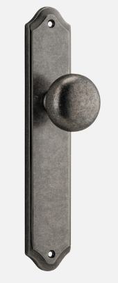 Iver Cambridge Door Knob 13828 Shouldered Backplate  Distressed Nickel - Passage ,Privacy & Entrance