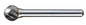 Trucut Heavy Duty Alpha 1/4" & 6mm Ball Carbide Burr Aluminium Cut - 1/4" Shank ,6" Long Series & 6mm Shank