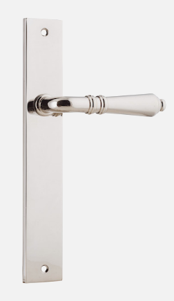 Iver Sarlat Door Lever 14200 Rectangular Backplate Polished Nickel - Passage ,Privacy & Entrance
