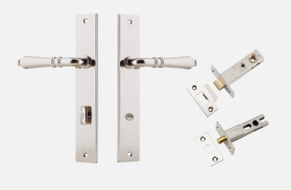 Iver Sarlat Door Lever 14200 Rectangular Backplate Polished Nickel - Passage ,Privacy & Entrance