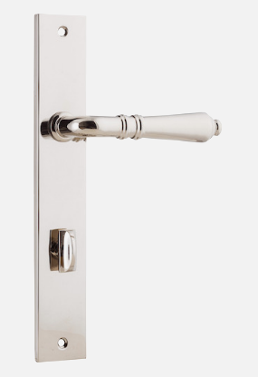 Iver Sarlat Door Lever 14200 Rectangular Backplate Polished Nickel - Passage ,Privacy & Entrance