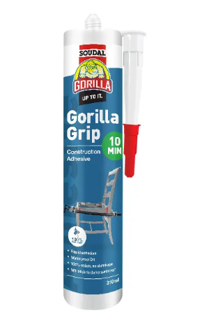 Soudal Gorilla Grip 10Minute & 1 Hour Cure Construction Adhesive 310ml Priced per unit Minimum order Quantity 6 Units