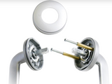 ASSA ABLOY VELOCITY 63MM ROSE ROSE L1 SUMMIT PASSAGE ,PRIVACY & DUMMY HALF SET  SATIN PEARL