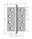Lohala Hinge Brass 100mm x 75mm x 3.0mm Loose Pin Available in 5 Colours : Brushed Nickel ,Bronze ,Polished Brass ,Polished Unlacquered & Satin Chrome